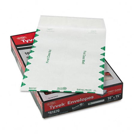 Quality Park Tyvek USPS First Class Mailer Side Seam 10 x 15 White, 100PK R1670